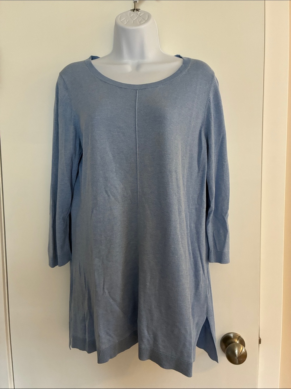 L.L. Bean Light Blue Scoop-Neck Tunic Top
